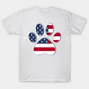 Paw With American Flag T-Shirt